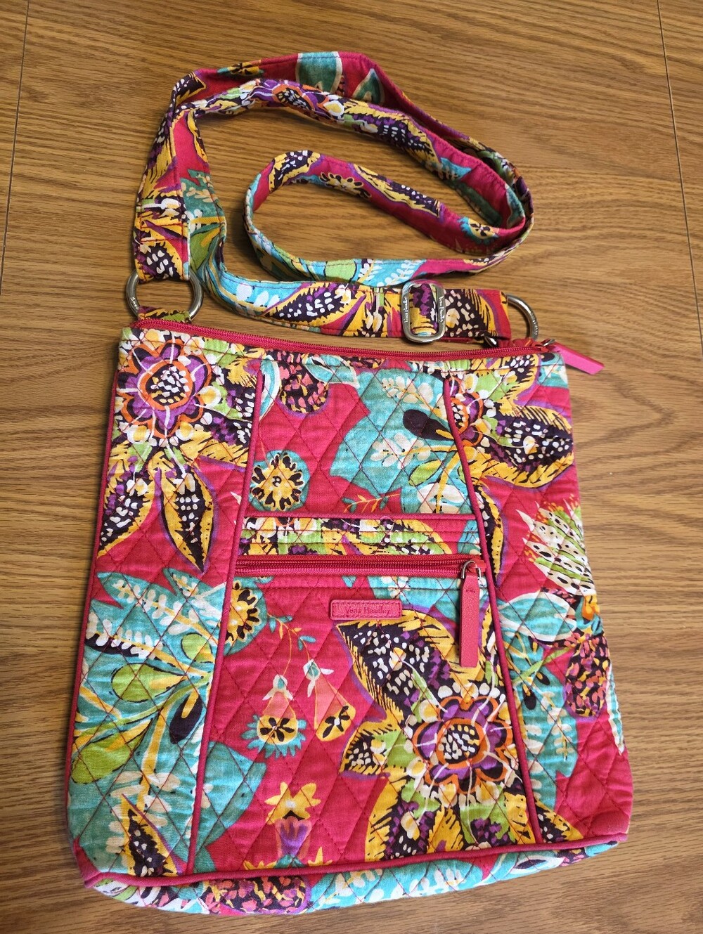 Vera Bradley Floral Crossbody Bag - Red and Green